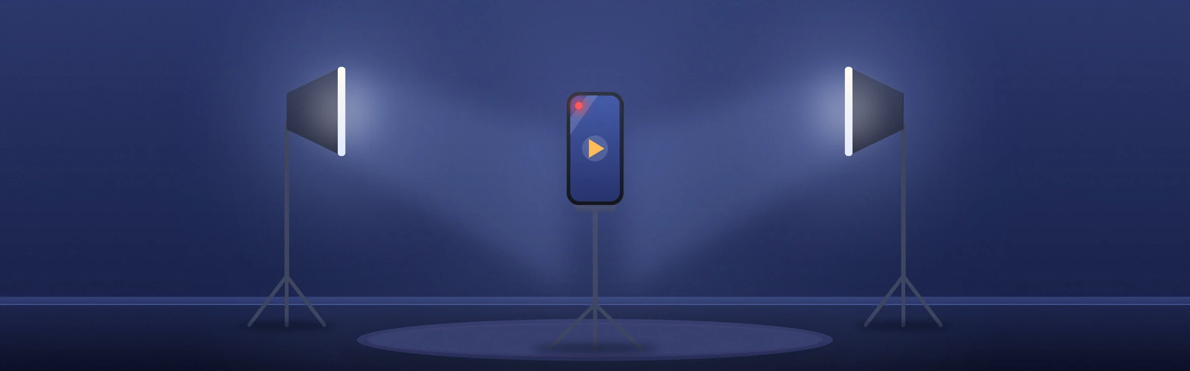 Ausrüstung des HomeShot-Kameramanns – iPhone auf Stativ und zwei Lampen