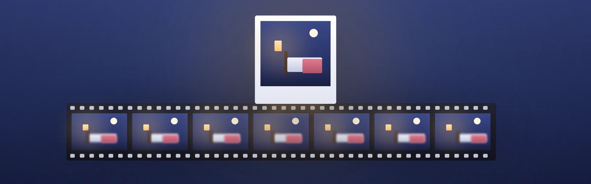 Foto und Videobild – ein scharfes Foto über unscharfen Filmbildern